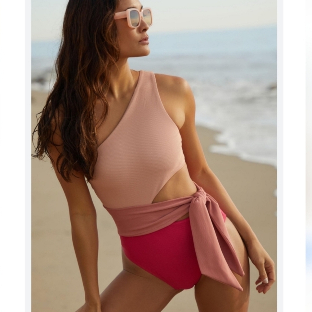 New!Beach‎ Riot Claire One Piece Ribbed Swimsuit